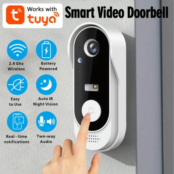 WiFi wireless smart video doorbell bidirectional outdoor HD camera 1080P